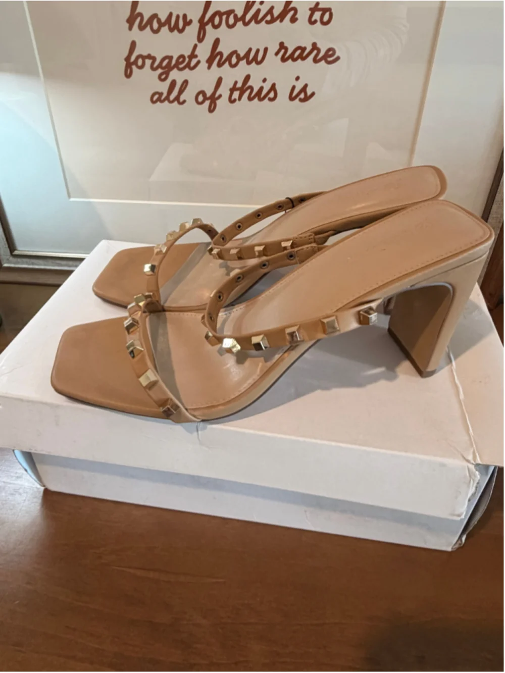 The Drop Avery Square Toe Studded Heeled Mules Women's Size 10 NWT NIB